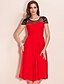 Недорогие Платья TS-Черный Платье - С короткими рукавами Винтаж Черный Красный