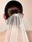 voordelige Bruidssluiers-one-tier tule snijkant wals bruiloft sluier met bloemmotief