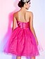 cheap Special Occasion Dresses-A-Line / Ball Gown Strapless Short / Mini Tulle Cocktail Party Dress with Side Draping / Ruched / Flower by TS Couture®