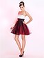 cheap Special Occasion Dresses-Ball Gown Holiday Homecoming Cocktail Party Dress Strapless Sleeveless Short / Mini Tulle with Bow(s) Appliques 2022