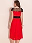 cheap TS Dresses-Black Dress - Short Sleeve Vintage Black Red