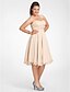 cheap Special Occasion Dresses-A-Line Elegant Pastel Colors Cocktail Party Dress Sweetheart Neckline Sleeveless Knee Length Chiffon with Ruched Beading 2020