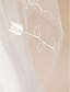 cheap Wedding Veils-One-tier Tulle Cut Edge Waltz Wedding Veil With Flower Pattern