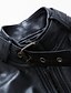 cheap Women&#039;s Furs &amp; Leathers-Long Sleeve Standing Collar Office/Casual Lambskin Leather Jacket