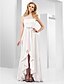 Χαμηλού Κόστους Βραδινά Φορέματα-Γραμμή Α Κομψό Φόρεμα Επίσημο Βραδινό Ασύμμετρο Αμάνικο Με Κόσμημα Ελαστικό Σατέν με Δαντέλα Κρυστάλλινη λεπτομέρεια 2024