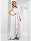 Χαμηλού Κόστους Βραδινά Φορέματα-Γραμμή Α Κομψό Φόρεμα Επίσημο Βραδινό Ασύμμετρο Αμάνικο Με Κόσμημα Ελαστικό Σατέν με Δαντέλα Κρυστάλλινη λεπτομέρεια 2024