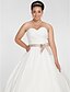 זול שמלות כלה-שמלות חתונה נשף לב (סוויטהארט) סטרפלס שובל קורט שיפון שמלות כלה עם פפיון סרט 2023