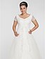 cheap Wedding Dresses-Wedding Dresses A-Line V Neck Short Sleeve Chapel Train Organza Bridal Gowns With Beading Appliques 2024