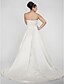 cheap Wedding Dresses-Ball Gown Wedding Dresses Strapless Chapel Train Satin Strapless Formal Plus Size with Beading Appliques 2021
