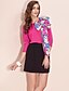 זול TS חלק עליון-TS Printed 3/4 Sleeve Blouse Shirt (More Colors)