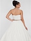 cheap Wedding Dresses-Ball Gown Wedding Dresses Sweetheart Neckline Court Train Chiffon Strapless Simple Vintage Plus Size Backless Cute with Bowknot Sash / Ribbon Ruched 2021