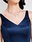 economico Abiti da damigella-Princess / A-Line Straps / V Neck Knee Length Satin Bridesmaid Dress with Sash / Ribbon / Open Back