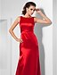 cheap Special Occasion Dresses-Ball Gown Elegant Dress Prom Formal Evening Sweep / Brush Train Sleeveless Bateau Neck Charmeuse with Pleats 2024