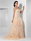 cheap Evening Dresses-Ball Gown Strapless / Sweetheart Neckline Sweep / Brush Train Tulle Vintage Inspired Prom / Formal Evening Dress with Cascading Ruffles / Ruched by TS Couture®