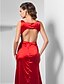 cheap Special Occasion Dresses-Ball Gown Elegant Dress Prom Formal Evening Sweep / Brush Train Sleeveless Bateau Neck Charmeuse with Pleats 2024
