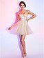 cheap Cocktail Dresses-A-Line Open Back Homecoming Cocktail Party Prom Dress Sweetheart Neckline Strapless Sleeveless Short / Mini Organza with Sash / Ribbon Ruched Sequin 2021