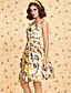 cheap TS Dresses-Yellow Dress - Sleeveless Summer Vintage Yellow