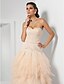cheap Evening Dresses-Ball Gown Strapless / Sweetheart Neckline Sweep / Brush Train Tulle Vintage Inspired Prom / Formal Evening Dress with Cascading Ruffles / Ruched by TS Couture®