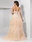 cheap Evening Dresses-Ball Gown Strapless / Sweetheart Neckline Sweep / Brush Train Tulle Vintage Inspired Prom / Formal Evening Dress with Cascading Ruffles / Ruched by TS Couture®