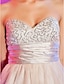 cheap Cocktail Dresses-A-Line Open Back Homecoming Cocktail Party Prom Dress Sweetheart Neckline Strapless Sleeveless Short / Mini Organza with Sash / Ribbon Ruched Sequin 2021