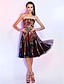 זול שמלות קוקטייל-נשף גב פתוח חגים מסיבת קוקטייל שמלה סטרפלס ללא שרוולים באורך  הברך טול עם קפלים 2020