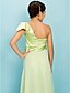 cheap Junior Bridesmaid Dresses-A-Line / Sheath / Column One Shoulder Floor Length Chiffon Junior Bridesmaid Dress with Bow(s) by LAN TING BRIDE® / Spring / Summer / Fall / Apple / Hourglass