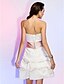 זול לאירועים מיוחדים חיסול-נשף סטרפלס באורך  הברך סאטן מסיבת קוקטייל שמלה עם חרוזים / סרט על ידי TS Couture®