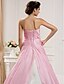 Χαμηλού Κόστους Νυφικά Φορέματα-Φορεματα για γαμο Βραδινή τουαλέτα Στράπλες Στράπλες Μακριά ουρά Οργάντζα Νυφικά φορέματα Με Πιασίματα Χάντρες 2024