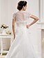 cheap Wedding Dresses-Hall Wedding Dresses A-Line Strapless Sleeveless Court Train Satin Bridal Gowns With 2024