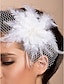 זול כיסוי ראש לחתונה-Gorgeous Tulle Feather Wedding Bridal Flower/ Corsage/ Headpiece