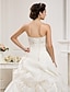 זול שמלות כלה-אולם שמלות חתונה נשף לב (סוויטהארט) ללא שרוולים שובל קורט טפטה שמלות כלה עם כיווצים למעלה אסוף 2024