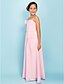 cheap Junior Bridesmaid Dresses-Sheath / Column Spaghetti Strap Floor Length Chiffon Junior Bridesmaid Dress with Draping / Sash / Ribbon / Flower by Lightinthebox / Spring / Fall / Winter / Apple / Hourglass