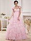 cheap Wedding Dresses-Ball Gown Sweetheart Neckline Floor Length Organza Made-To-Measure Wedding Dresses with by / Yes / Wedding Dress in Color