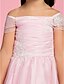 Χαμηλού Κόστους Λουλουδάτα φορέματα για κορίτσια-Πριγκίπισσα Μέχρι τον αστράγαλο Φόρεμα για Κοριτσάκι Λουλουδιών Πρώτη Κοινωνία Χαριτωμένο φόρεμα χορού Οργάντζα με Φιόγκος(οι) Κατάλληλο 3-16 ετών
