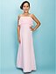 cheap Junior Bridesmaid Dresses-A-Line / Sheath / Column Spaghetti Strap Floor Length Chiffon Junior Bridesmaid Dress with Pleats / Ruffles