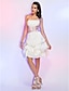 cheap Special Occasion Dresses-Ball Gown Strapless Knee Length Satin Cocktail Party Dress with Beading / Sash / Ribbon by TS Couture®