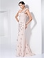cheap Special Occasion Dresses-Trumpet/Mermaid Sweetheart One Shoulder Sweep/Brush Train Chiffon Evening Dress