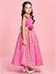 cheap Flower Girl Dresses-A-Line / Princess Ankle Length Flower Girl Dress - Satin / Tulle Sleeveless V Neck / Straps with Ruched / Flower by LAN TING BRIDE®