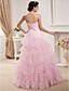 cheap Wedding Dresses-Ball Gown Sweetheart Neckline Floor Length Organza Made-To-Measure Wedding Dresses with by / Yes / Wedding Dress in Color