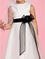 cheap Flower Girl Dresses-A-Line / Princess Ankle Length Flower Girl Dress - Satin / Tulle Sleeveless Jewel Neck with Sash / Ribbon / Flower by LAN TING BRIDE®