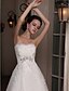 cheap Wedding Dresses-Hall Wedding Dresses Princess Strapless Scalloped-Edge Sleeveless Chapel Train Satin Bridal Gowns With 2024