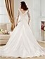 cheap Wedding Dresses-Wedding Dresses Ball Gown V Neck Half Sleeve Chapel Train Taffeta Bridal Gowns With Ruched Beading 2024