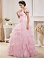 cheap Wedding Dresses-Ball Gown Sweetheart Neckline Floor Length Organza Made-To-Measure Wedding Dresses with by / Yes / Wedding Dress in Color