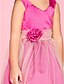 cheap Flower Girl Dresses-A-Line / Princess Ankle Length Flower Girl Dress - Satin / Tulle Sleeveless V Neck / Straps with Ruched / Flower by LAN TING BRIDE®