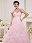 cheap Wedding Dresses-Ball Gown Sweetheart Neckline Floor Length Organza Made-To-Measure Wedding Dresses with by / Yes / Wedding Dress in Color