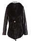 cheap Women&#039;s Coats &amp; Trench Coats-Charming Long Sleeve Fox Fur Collar Mink Fur Bottom Hem Evening/Casual Lambskin Leather Jacket