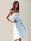 cheap Bridesmaid Dresses-A-Line Bridesmaid Dress Strapless Sleeveless Elegant Knee Length Satin with Sash / Ribbon / Bow(s) 2022