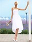 cheap Wedding Dresses-A-Line Wedding Dresses Strapless Asymmetrical Taffeta Strapless Little White Dress with 2021