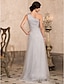 olcso Ruhák különleges alkalomra-Ball Gown Elegant Dress Prom Formal Evening Floor Length One Shoulder Tulle with Beading Draping Side Draping 2024