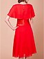 cheap Mother of the Bride Dresses-A-Line Cowl Neck Knee Length Chiffon Mother of the Bride Dress with Buttons / Ruched by LAN TING BRIDE®